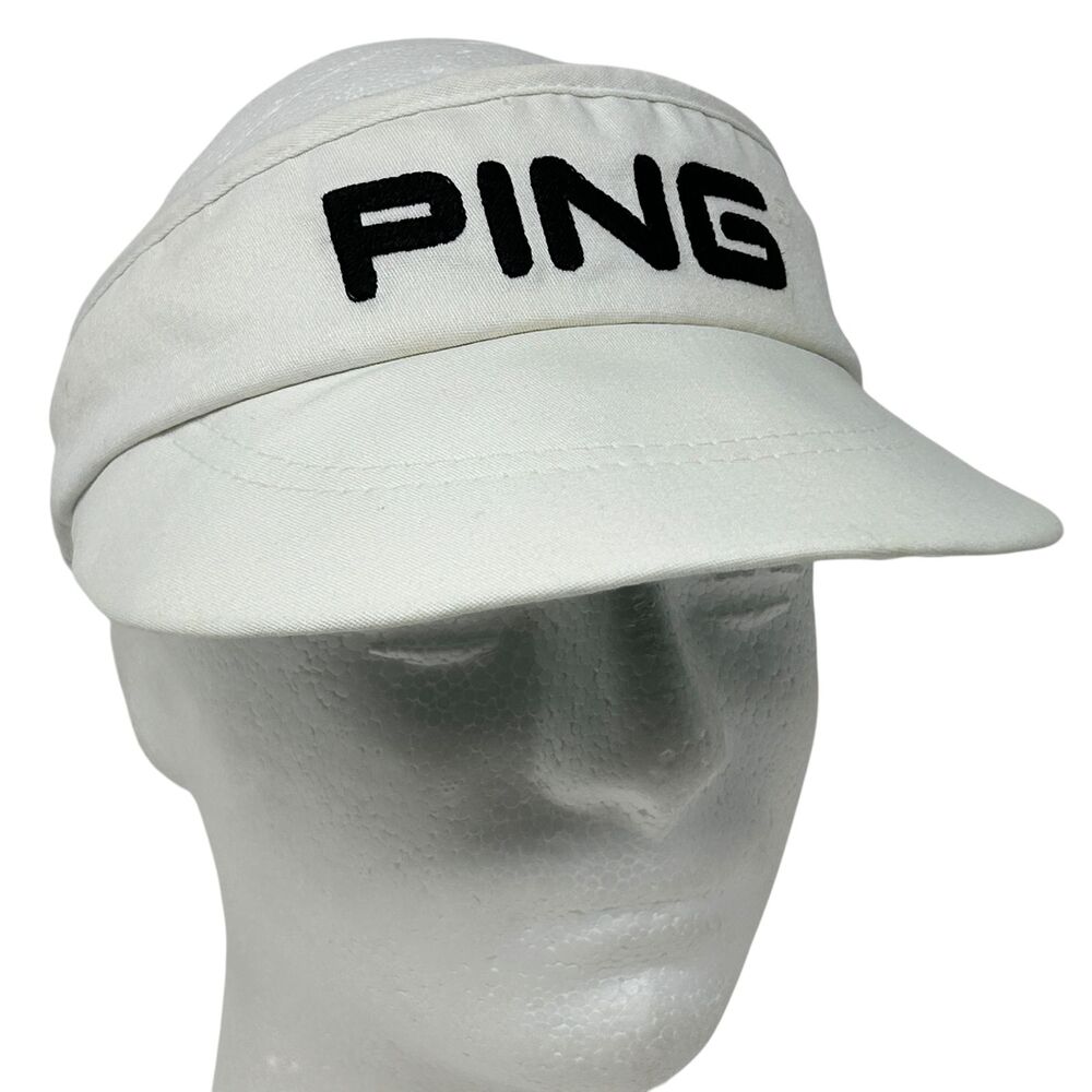 Vintage Ping Karsten Golf Visor Hat Cap Golfing Golfer USA Made Strapback White